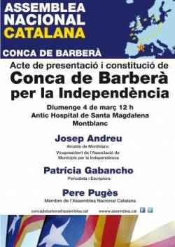 La Conca  de Barberà constitueix l'assemblea ciutadana per la Indepedència