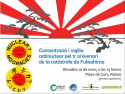 Concentració antinuclear pel 1r aniversari de la catàstrofe de Fukushima a Palma