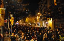 La manifestació ha recorregut els principals carrers del barri de Gràcia
