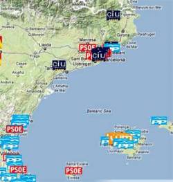 El casos de corrupció política als Països Catalans, segons aquest Google Maps