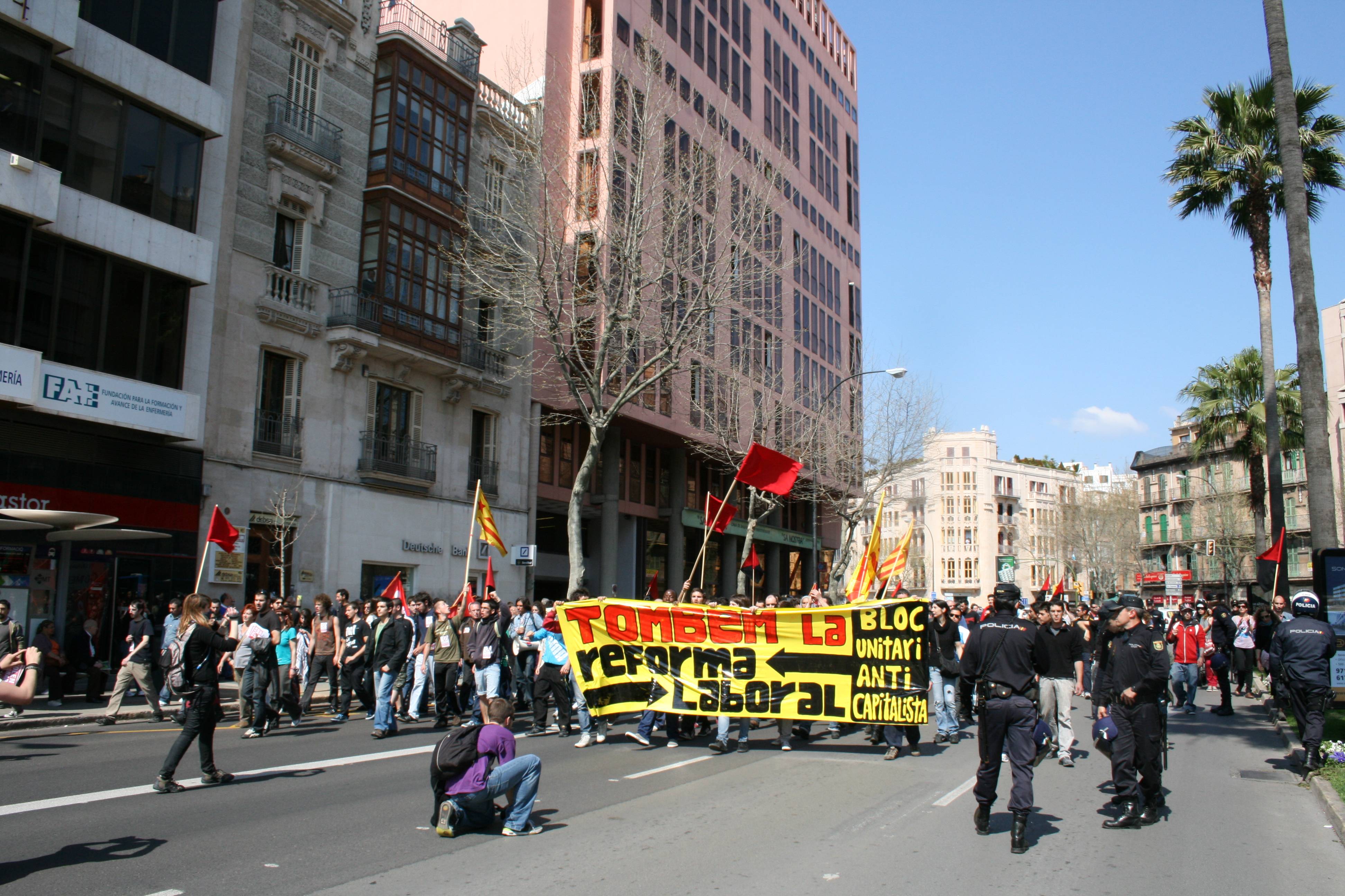 Manifestació anticapitalista de Palma