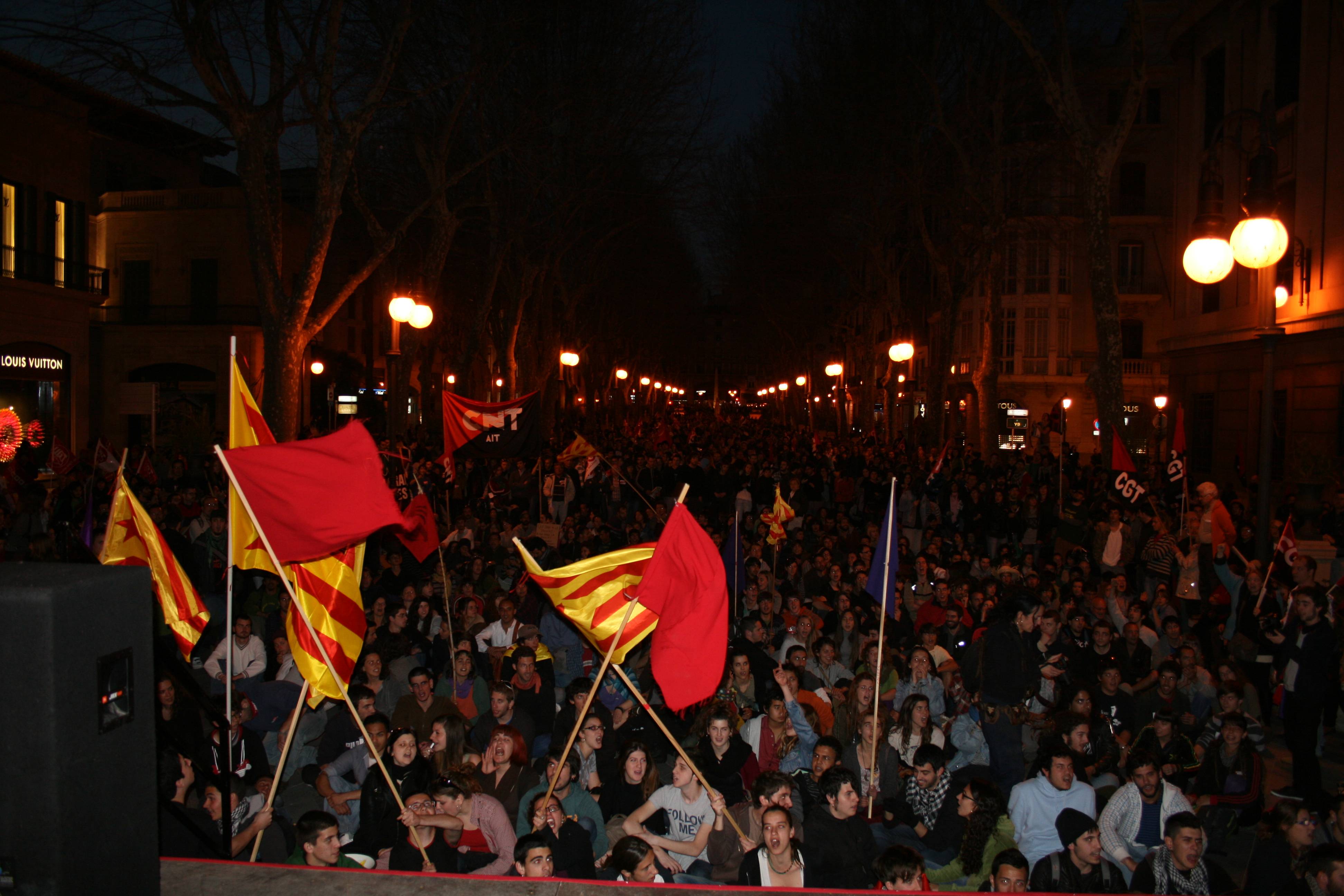 Manifestació anticapitalista de Palma