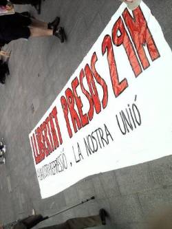 Pancarta de la concentració de Lleida