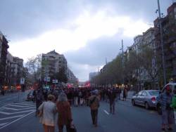 Manifestació cap a la Model de suport als detinguts de la vaga