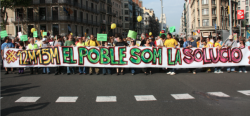 Capçalera de la manifestació del 12-M a Barcelona