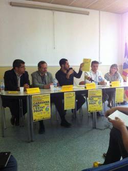 Roda de premsa de presentació amb membres de l'ANC i #novullpagar