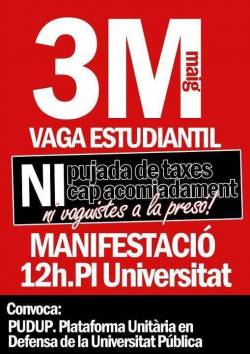 La manifestació partirà de la Plaça Universitat a les 12