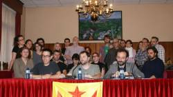 Roda de premsa amb Roger Sabà al saló de plens de l'Ajuntament de Figueres