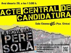 Cartell de l'acte central de La Nova UAB