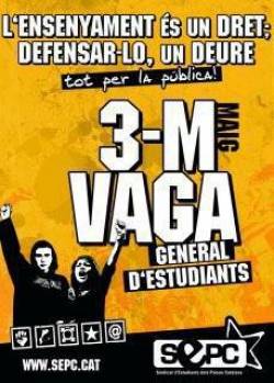 Cartell del SEPC amb motiu de la vaga del 3-M