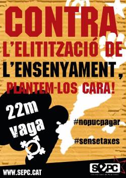 Cartell del SEPC amb motiu de la vaga del 22-M