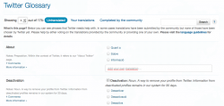 Servei de traducci&oacute; de Twitter amb exemples de mots a traduir al catal&agrave;
