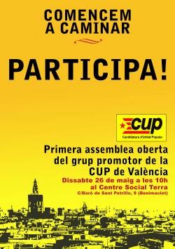  Primera assemblea oberta del grup promotor de la CUP de Val&egrave;ncia
