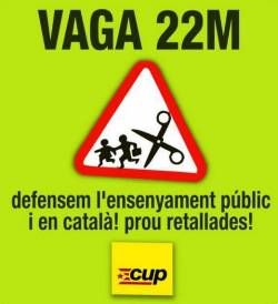 La CUP dona suport a la convocatòria de vaga densenyament   