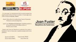 Cartell que anuncia l'acte d'Homentge a Joan Fuster a Sueca