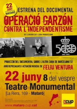 Cartell de l'acte del 22 de juny a Mataró