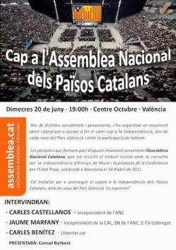 Cartell de la presentació de l'ANC al País Valencià