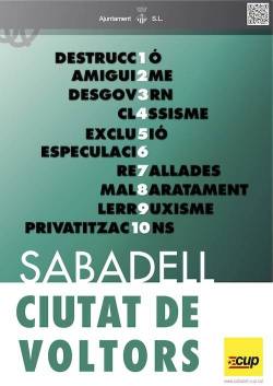 La CUP ha refet els cartells  Sabadell, ciutat de valors