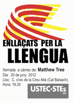 Cartell sobre la presentació de "Docència" dedicat al català