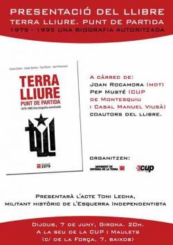 Cartell de la presentació del llibre a Girona
