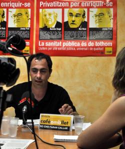 El regidor de la CUP a Reus David Vidal en roda de premsa