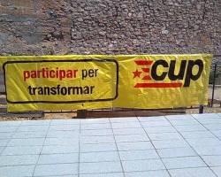 Pancarta de la CUP de Blanes