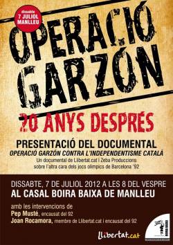 Cartell de l'acte de presentació del documental a Manlleu