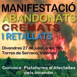 Cartell de la manifestació contra els incendis