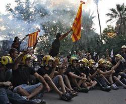 Protestes dels Bombers durant la vaga general