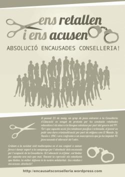 Cartell a favor de l'absolució dels encausats