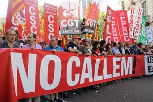 Capçalera de la manifestació de Barcelona