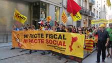 Capçalera de la manifestació de Girona