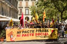 Capçalera de la manifestació de Girona