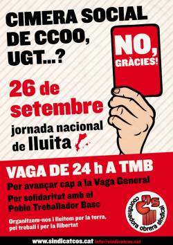 Cartell de la COS en contra de la cimera social i convocant la jornada de lluita