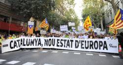 Capçalera de la manifestació de Barcelona
