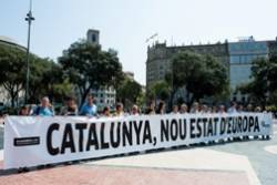 Pancarta de capçalera de la manifestació de l'11-S