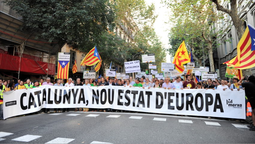 Capçalera de la manifestació de Barcelona