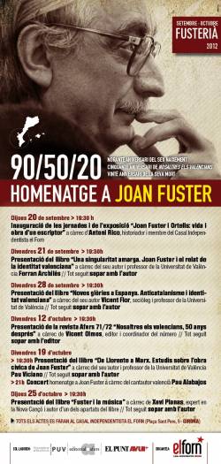 Cartell d'activitats sobre Joan Fuster a Girona