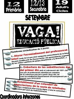 Cartell objectius vaga ensenyament setembre 2012