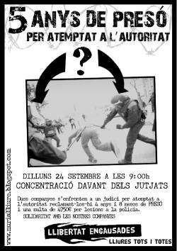 Cartell de denúncia del grup de suport a Núria Pòrtulas