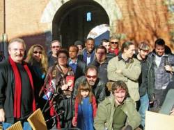 Membres del Col·lectiu durant la conferència de premsa de presentació a Perpinyà