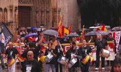 Marxa feixista pels carrers de València el passat 12-O, convocada per España2000