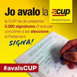 La CUP necessita 5.3000 avals per formalitzar candidatura