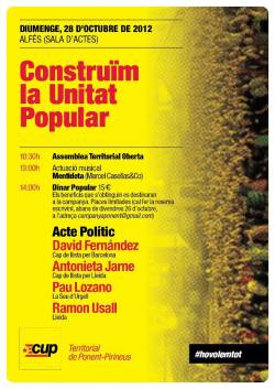 Jornada "Construïm la Unitat Popular" a Alfés