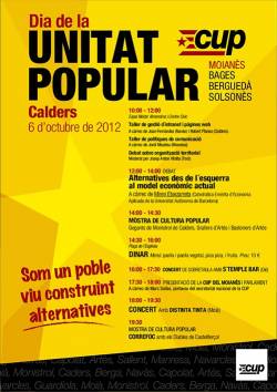 Programa d'actes del 1r Dia de la Unitat Popular