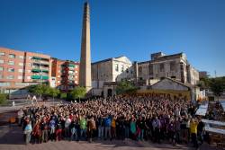 Foto de família de la militància de la CUP que ha assistit a l'AN de Molins