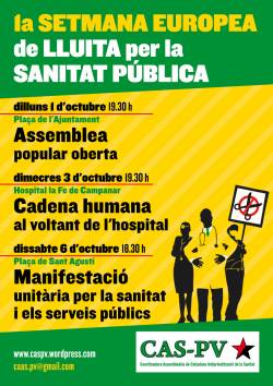 Mobilitzacions de la 1a Setmana Europea de Lluita per la Sanitat i els Serveis Públics