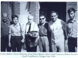 Jordi Castellanos de jove 2l 1965, junt amb JM Batista i Roca i militants del FNC a la Catalunya Nord