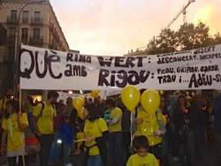 Milers de persones s'apleguen a Barcelona en una nova mobilització contra les retallades en ensenyament FOTO: USTEC