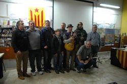 Organitzadors, encausats: Antoni Infante, Jeroni Salvador i Xavier Tolosana; Empar Salvador del FMPV i el el cantautor Carles Enguix